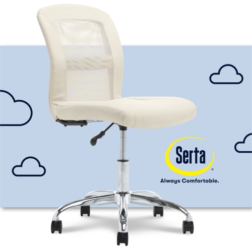 Serta at Home Essentials Faux Leather Office Chair in Cream