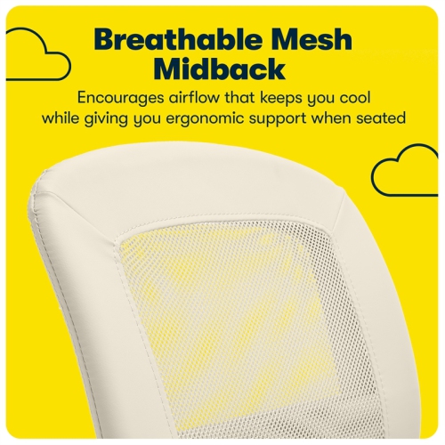 Serta at Home Essentials Faux Leather Office Chair in Cream