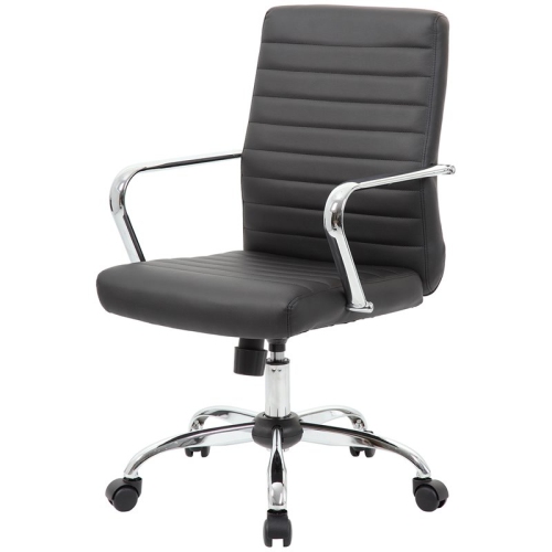 SCRANTON & CO  Modern Faux Leather Swivel Office Chair In In Black
