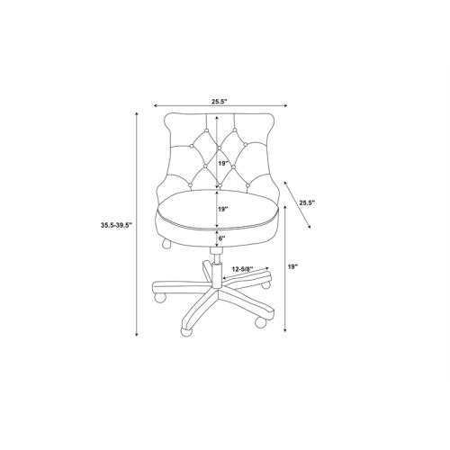 Linon Sinclair Wood Upholstered Office Chair in Natural Beige
