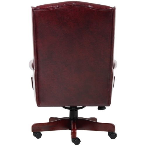 Boss Office Traditional High Back Faux Leather Tufted Executive Chair in Oxblood