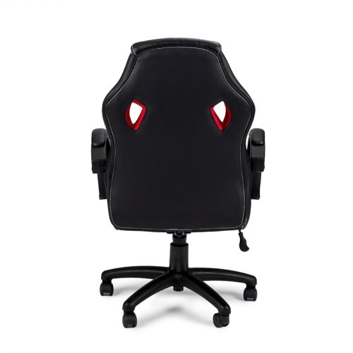 Poundex Furniture Faux Leather Office Chair in Black and Red