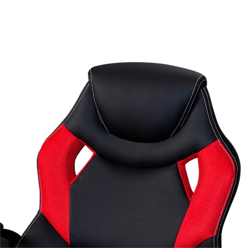 Poundex Furniture Faux Leather Office Chair in Black and Red