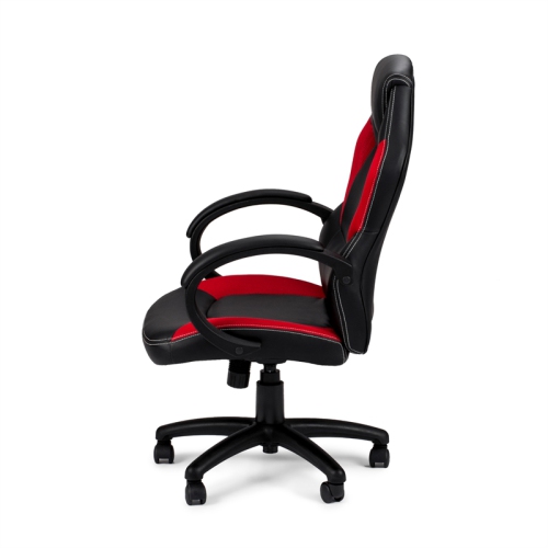 Poundex Furniture Faux Leather Office Chair in Black and Red