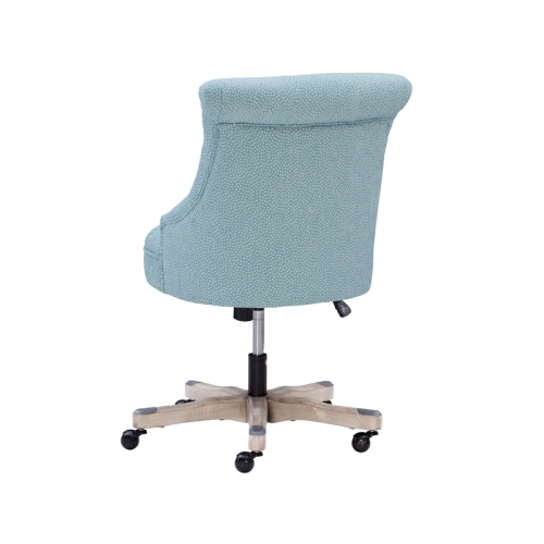 Linon Sinclair Wood Upholstered Office Chair in Light Blue