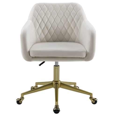 Riverbay Furniture Upholstered Quilted Office Chair in Off White