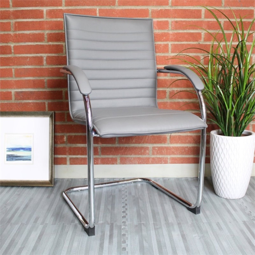 Scranton & Co Faux Leather Office Chair in Gray