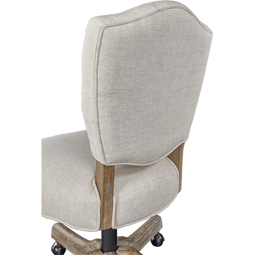 Riverbay Furniture Tufted Swivel Office Chair in White