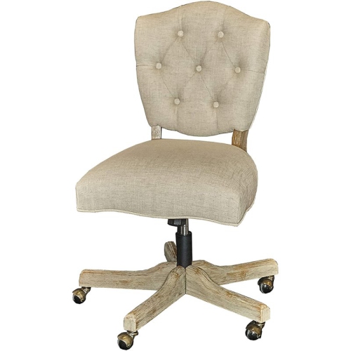 Riverbay Furniture Tufted Swivel Office Chair in White