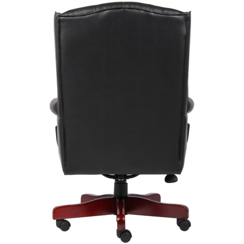 Boss Office Traditional High Back Faux Leather Tufted Executive Chair in Black