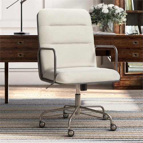 Finch Franklin Modern Fabric Desk Chair Cream