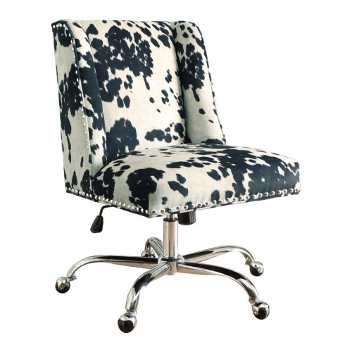 RIVERBAY FURNITURE  Armless Upholstered Office Chair In Udder Madness In Black