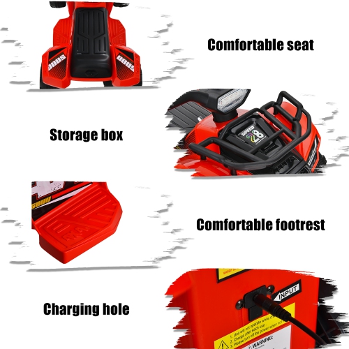 Costway 6V Kids ATV Quad Electric Ride On Car Toy Toddler w/LED Light&MP3