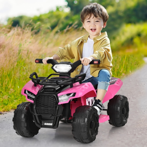 Costway 6V Kids ATV Quad Electric Ride On Car Toy Toddler w/LED Light&MP3