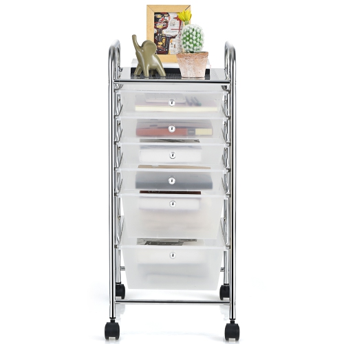 Costway 6 Drawer Rolling Storage Cart Scrapbook Paper Office Organizer