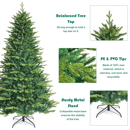 Costway 8ft App-Controlled Pre-lit Christmas Tree w/ 15 Modes Multicolor Lights