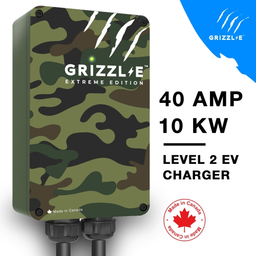 Grizzl-E Level 2 EV Charger, 16/24/32/40 Amp, NEMA 14-50 Plug, 24 feet Premium, Indoor/Outdoor Car Charging Station - Extreme Edition