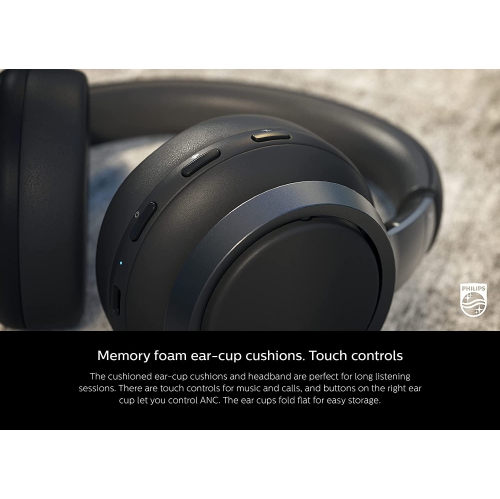 Philips Audio H9505 Hybrid Active Noise Canceling Over Ear Wireless Bluetooth Pro-Performance Headphones 40 mm Drivers, Comfort Fit and 27 Hours of