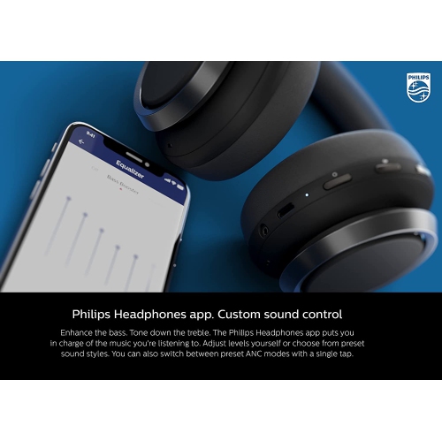 Philips Audio H9505 Hybrid Active Noise Canceling Over Ear Wireless Bluetooth Pro-Performance Headphones 40 mm Drivers, Comfort Fit and 27 Hours of