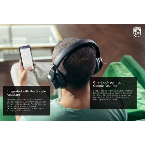 Philips Audio H9505 Hybrid Active Noise Canceling Over Ear Wireless Bluetooth Pro-Performance Headphones 40 mm Drivers, Comfort Fit and 27 Hours of