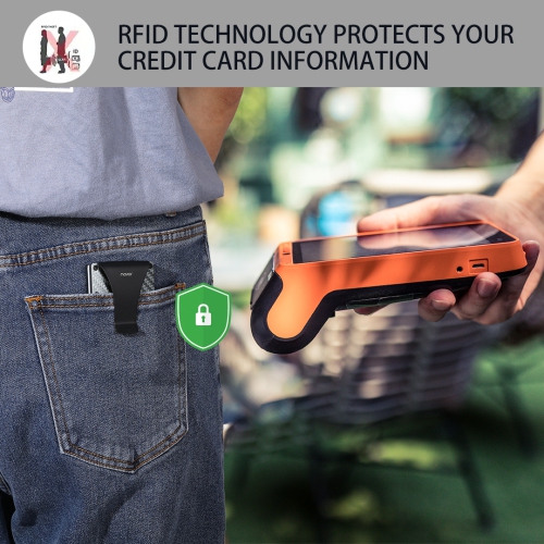 Navor Aluminum Carbon Fiber Wallet, Slim Money Clip, Minimalist Carbon Fiber RFID Blocking Front Pocket Wallet, Metal Wallet, Business Card Holder