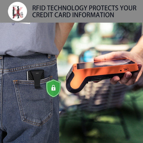 Navor Aluminum Carbon Fiber Wallet, Slim Money Clip, Minimalist Carbon Fiber RFID Blocking Front Pocket Wallet, Metal Wallet, Business Card Holder