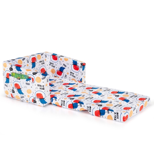 Costway 2-in-1 Convertible Kids Sofa to Lounger Flip-Out Chair w/Storage Pocket