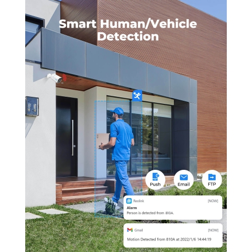 Reolink 4K Person/Vehicle Detection PoE Security Camera, Audio Recording