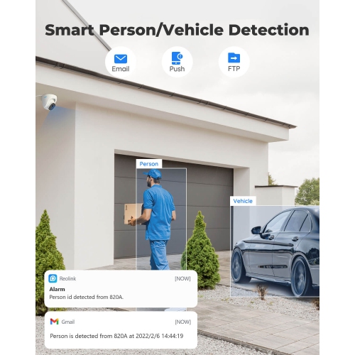 Reolink 4K PoE Security Camera with Person/Vehicle Detection, Audio Recording