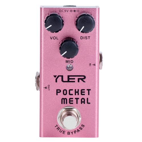YUer Pocket Metal Distortion électrique pédale d'effet de guitare True Bypass, nouveau