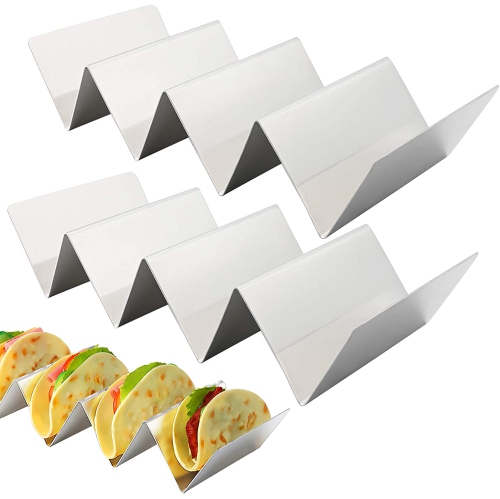 ISTAR Taco Holder Stainless Steel Taco Tray,Stylish Taco Shell Holders, Rack Holds Up to 4 Tacos Each Keeping Shells Upright, Health Material Taco