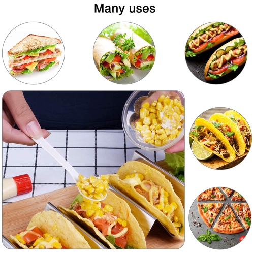 ISTAR Taco Holder Stainless Steel Taco Tray,Stylish Taco Shell Holders, Rack Holds Up to 4 Tacos Each Keeping Shells Upright, Health Material Taco