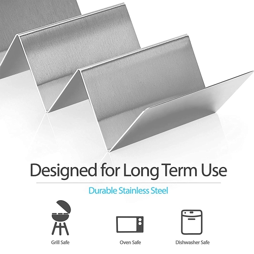 ISTAR Taco Holder Stainless Steel Taco Tray,Stylish Taco Shell Holders, Rack Holds Up to 4 Tacos Each Keeping Shells Upright, Health Material Taco