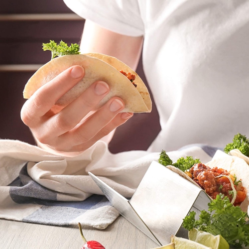 ISTAR Taco Holder Stainless Steel Taco Tray,Stylish Taco Shell Holders, Rack Holds Up to 4 Tacos Each Keeping Shells Upright, Health Material Taco