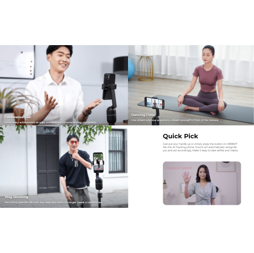 OBSBOT ME - Support de téléphone selfie alimenté par l'IA