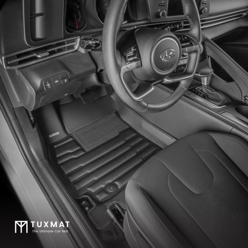 TuxMat - For Hyundai Elantra Hybrid 2021-2026 Models - Custom Car Mats - Maximum Coverage, All Weather, Laser Measured - This Full Set Includes 1st