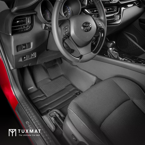 TuxMat - For Toyota C-HR 2017-2023 Models - Custom Car Mats - Maximum Coverage, All Weather, Laser Measured - This Full Set Includes 1st and 2nd Rows