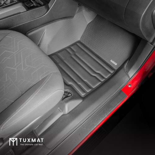 TuxMat - For Toyota Tacoma 2016-2023 Models - Custom Car Mats - Maximum Coverage, All Weather, Laser Measured - This Full Set Includes 1st and 2nd