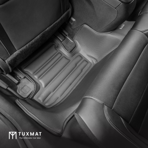 TuxMat - For Ford Mustang 2015-2023 Models - Custom Car Mats - Maximum Coverage, All Weather, Laser Measured - This Full Set Includes 1st and 2nd Rows