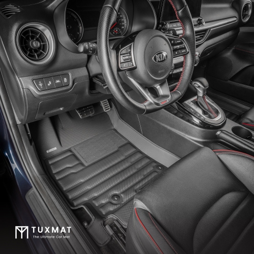 TuxMat - For Kia Forte/Forte5 2019-2024 Models - Custom Car Mats - Maximum Coverage, All Weather, Laser Measured - This Full Set Includes 1st and 2nd