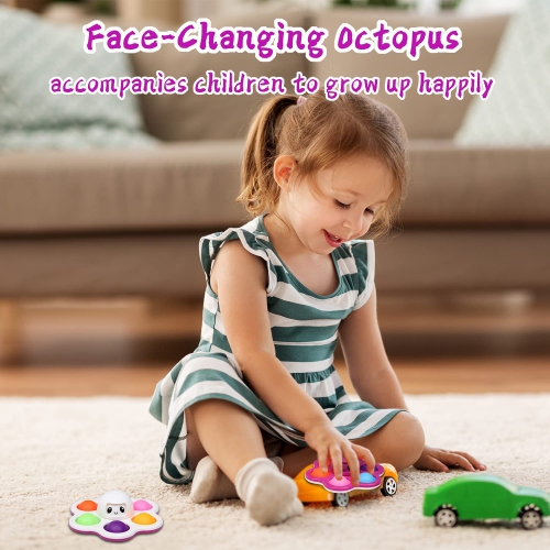 Fidget Spinner Toys, Simple Dimple Face-Changing Octopus Toy, Flip Octopus Push Pop Bubble Fidget Toy, Anxiety Stress Relief Sensory Toy for Kids