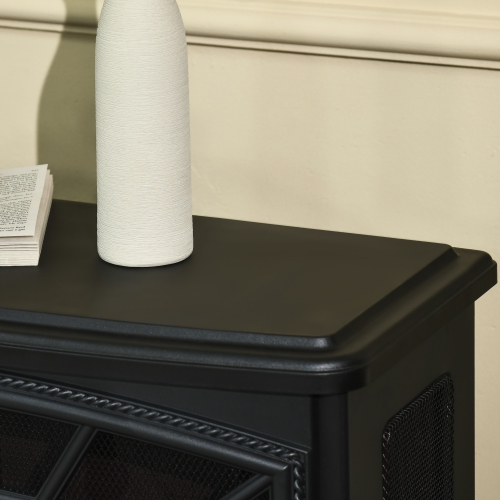 HOMCOM Electric Fireplace Heater, Freestanding Fireplace Stove with Realistic Flame Effect, Timer, Remote, 750W/1500W, Black