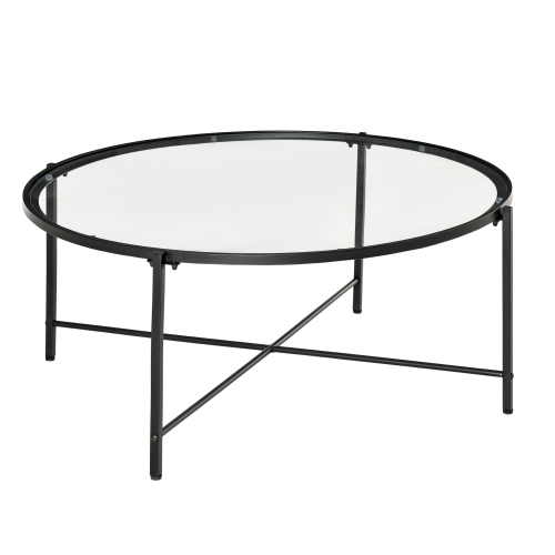 Table Basse Table d'appoint Table basse ovale en verre trempé, table  d'appoint de 35