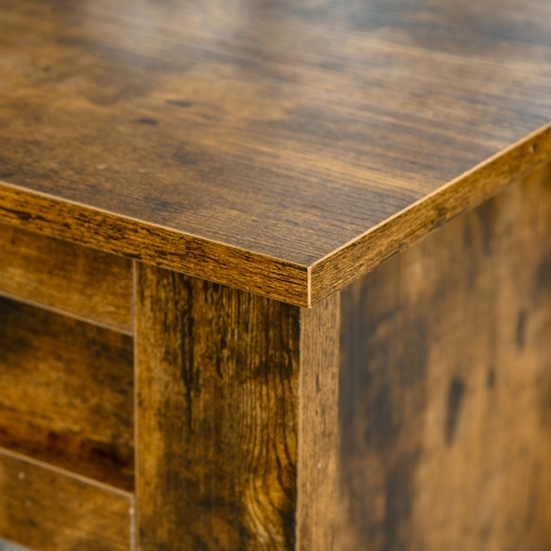 Homcom Table basse relevable avec compartiment de rangement caché et étagères ouvertes, table centrale escamotable pour salon, marron