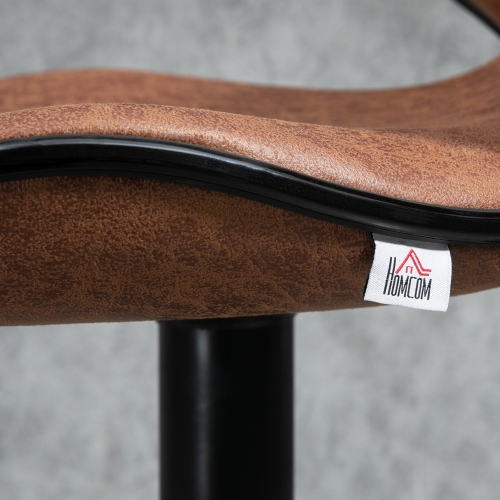 Ensemble de 2 tabourets de bar réglables de HOMCOM, tabourets de bar pivotants à hauteur de comptoir, tabourets d'îlot de cuisine rembourrés