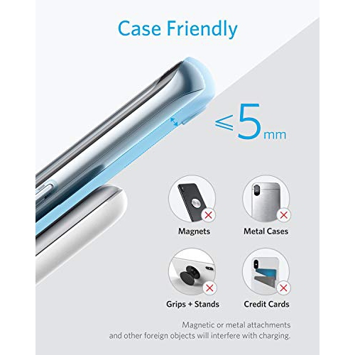 Anker Chargeur sans fil, support PowerWave, certifi&eacute; Qi pour iPhone 11, 11 Pro, 11 Pro Max, XR, Xs Max, XS, X, 8, 8 ...