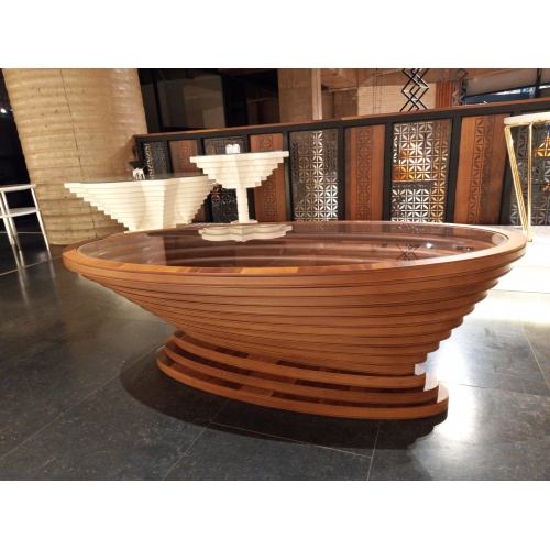 Bevel Gold Pond Walnut Coffee Table