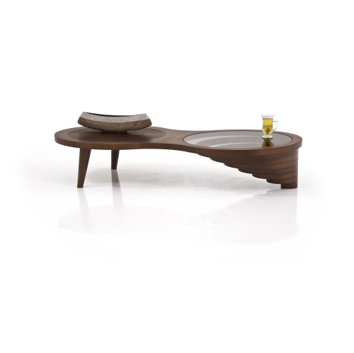Super Sleek and Stylish Coffee Table Wooden and Glass - 52 Inch
