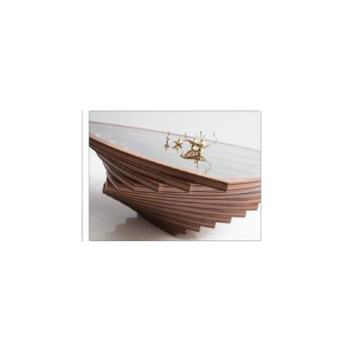 GENUC Side Coffee Table - Walnut, 20 Inch