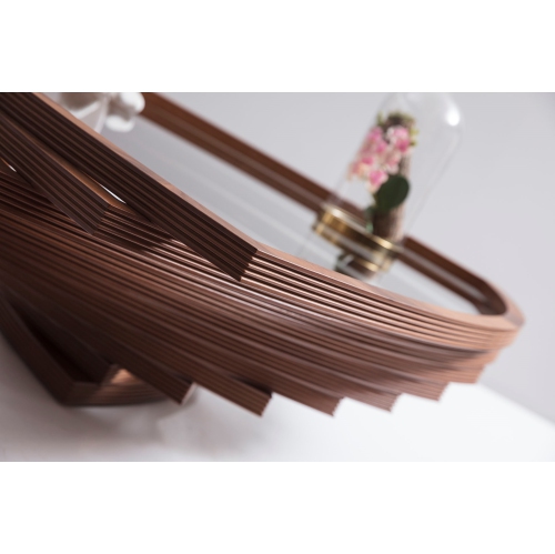 GENUC Side Coffee Table - Walnut, 20 Inch